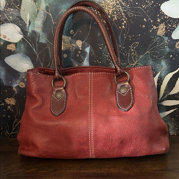 Fossil Red Leather purse with Key Charm